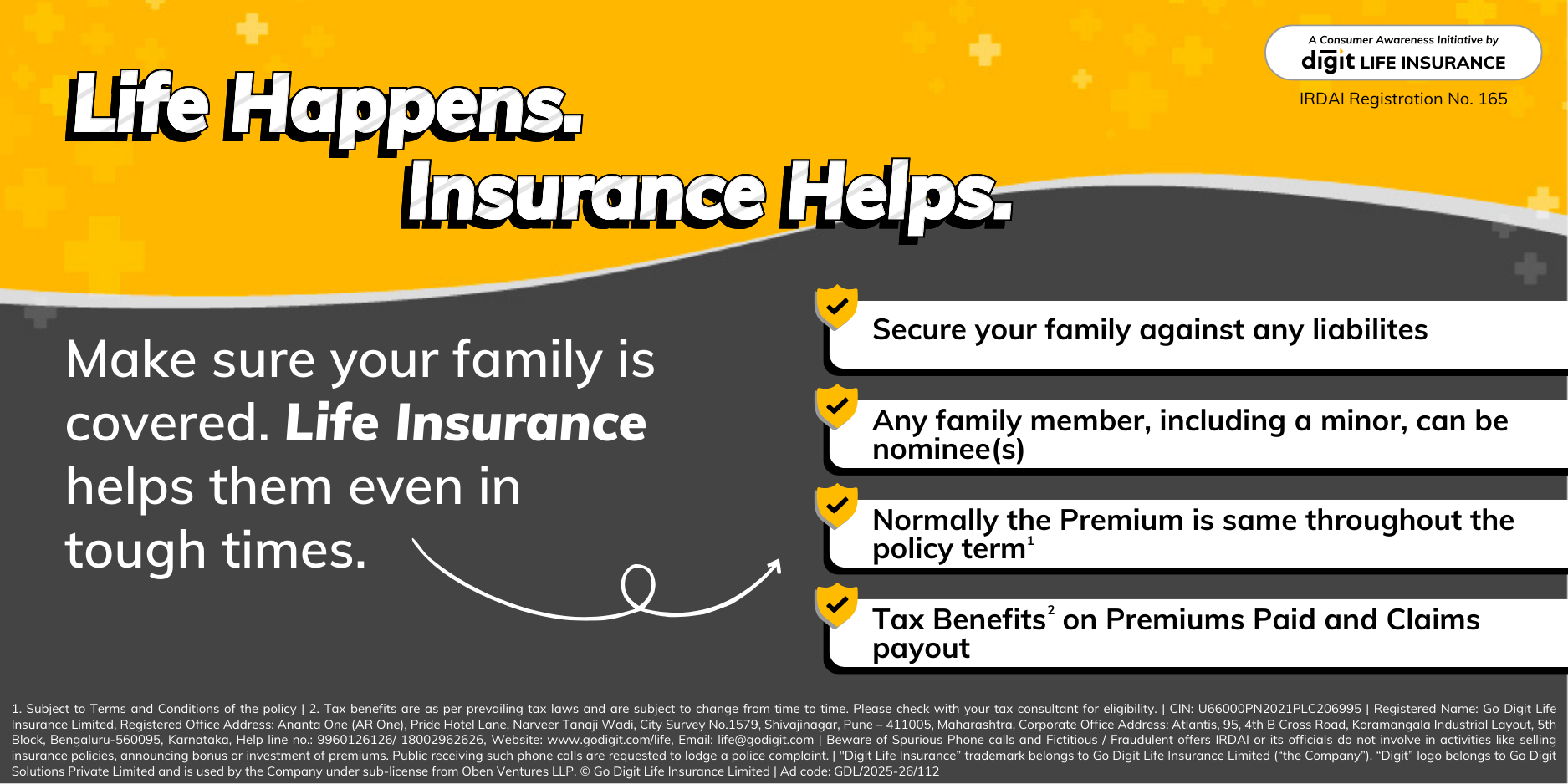 Life Insurance awareness - Life happens, Insurance helps
